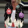 Women's Fashion Printed Long Sleeve Knitted Cardigan Button Down Jacket