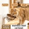 Height Adjustable Magnetic Cat Bowl Stainless Steel Cat Food Bowl Dogs Water Bowl  Pet Feeding