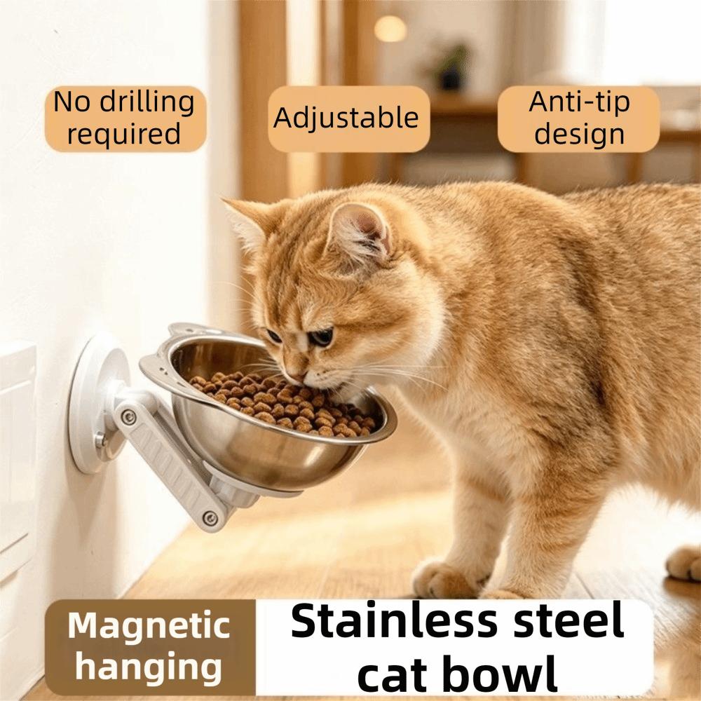 Height Adjustable Magnetic Cat Bowl Space Saving Cat Food Bowl Cervical Spine Bowl  Pet Feeding