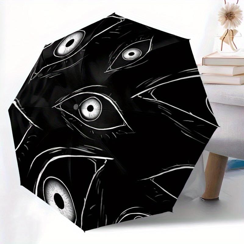 1pc Eyes Pattern Automatic Open/Close Umbrella, Portable Folding Umbrella for Travel, Themed Events,