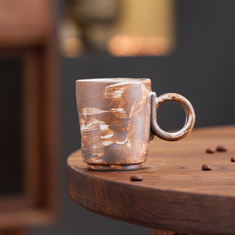 Creative Ceramic Coffee Cup High Value Afternoon Tea Latte Cup Household Water Cup Coarse Pottery Mug