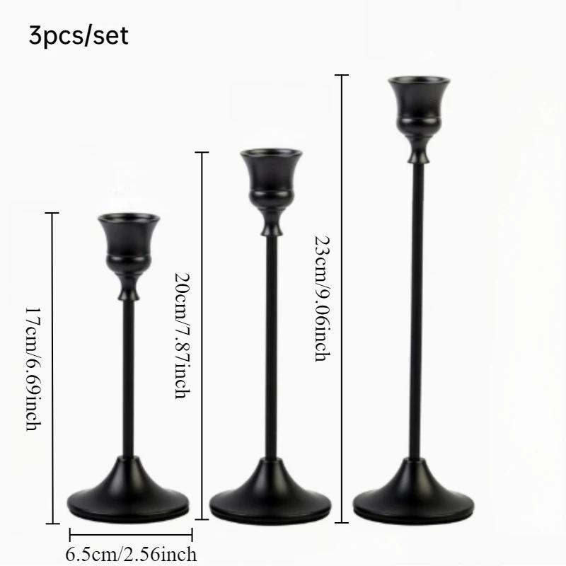1 Stück/3 Stück Vintage und elegante Metall-Tischkerzenhalter werden für Hochzeiten, Thanksgiving, Weihnachten und Hoteldekoration verwendet