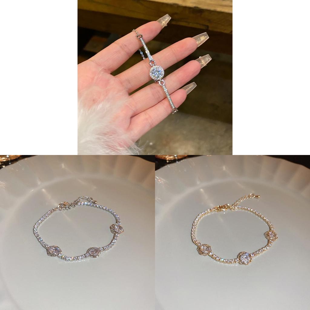 Fashionable Zircon Floral Bracelet In Gold Silver For Womens Casual And Formal Outfits