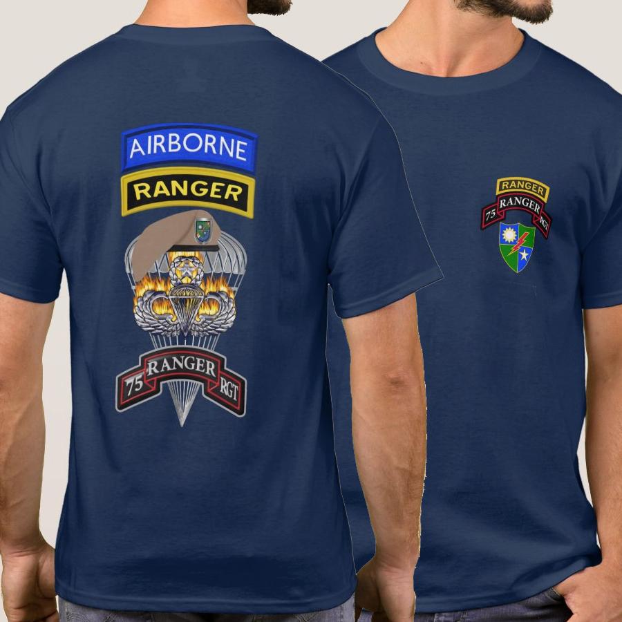 

US Army Special Operations Forces 75th Ranger Regiment Airborne Rangers T Shirt. New 100% Cotton Short Sleeve O-Neck T-shirt 3XL