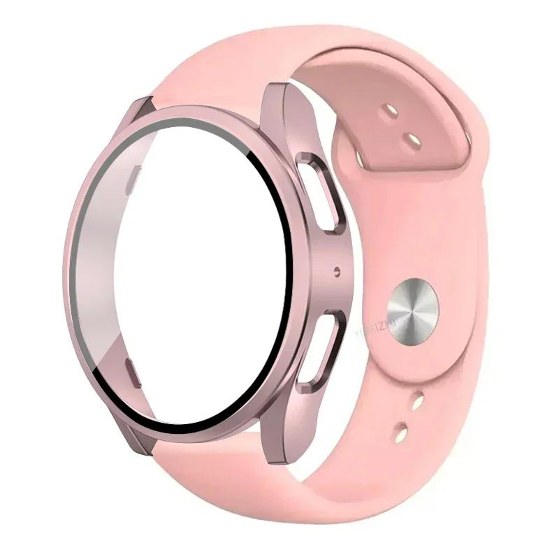 Case+Strap for Samsung Galaxy Watch 7 5 6 40mm 44mm Silicone Band 20mm Bracelet Tempered Glass Screen Film Case Protector Cover