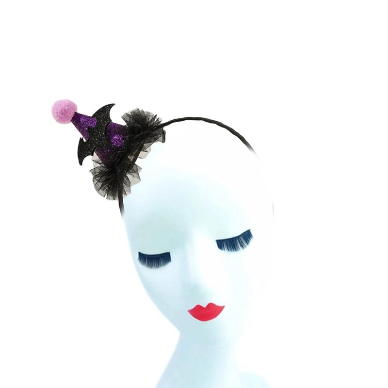 Cute Headband+ Hair Clip for Girls Witch Hat Shape Festival Hair Supplies