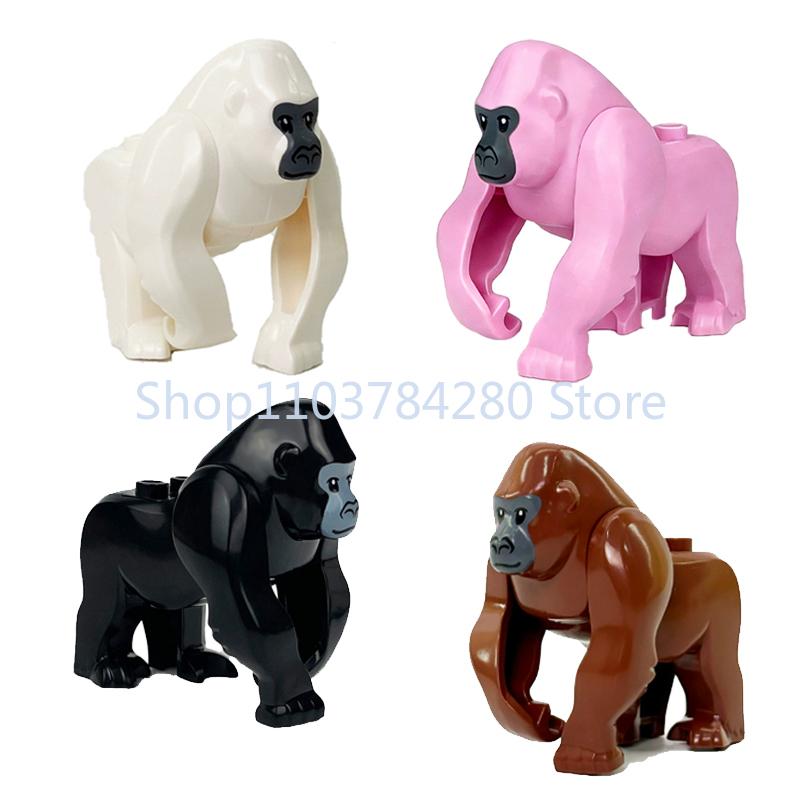 Afrikanische Wildtiere Zoo Bausteine Figuren Zubehör Säbelzahntiger Löwe Elefant Wolf Ente Spielzeugmodelle Kindergeschenk Spielzeug K93