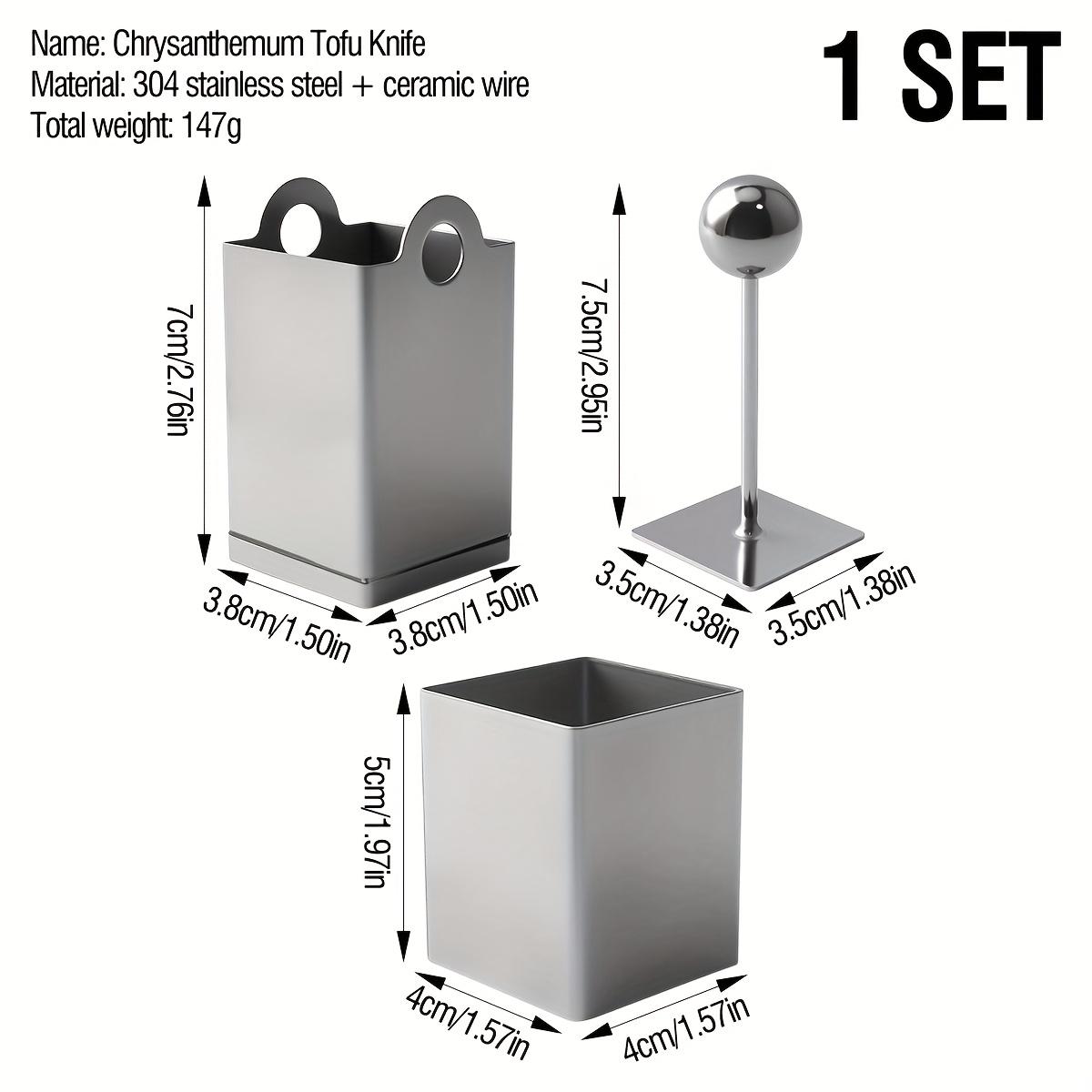 

1Set Tofu Shredding Mold Multifunctional 304 Stainless Steel Manual Tofu Slicer, Quick Slicing Chrysanthemum Tofu Cutting Tool Cooking Tool 1 Set