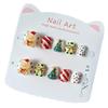 Handmade Wearable Christmas Bear Nail Stickers for Kids Ages 3-12 - Cute Cartoon Design
