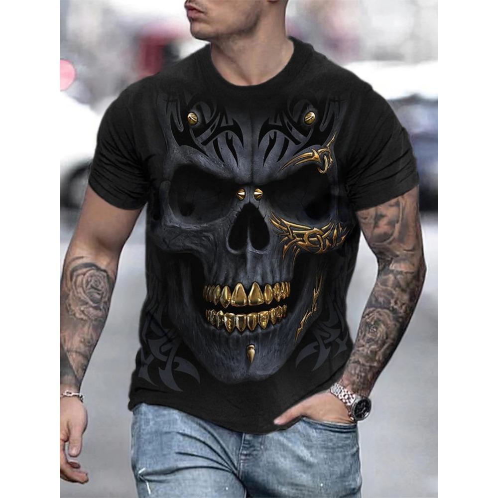 2026 New Men's Gender-Neutral T-Shirt 3D Printed Lion Round Neck Casual Short Sleeve Top Street Wea Men'st-Shirtoversizedt-Shirt
