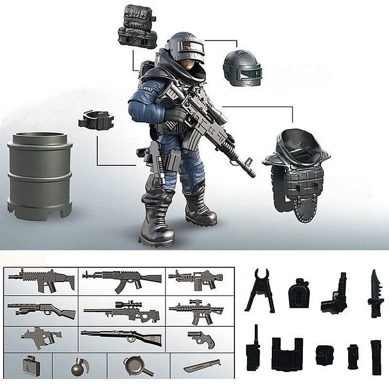 Special Forces Minifigures Weapons Boys Assemble Tank Military Building Blocks Toys