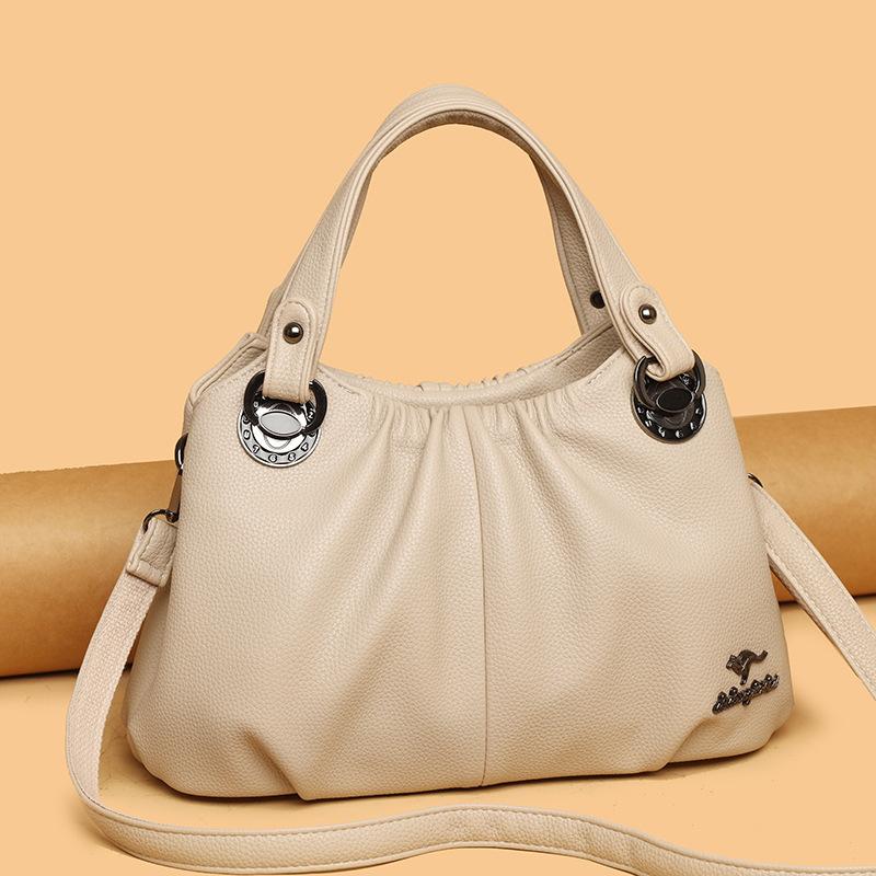 

Designer Handbags Women Luxury 2026 Soft PU Leather Crossbody Shoulder Bags High Quality Vintage Tote Bag Large Capacity Famale Hand Bag бежевий