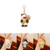 Garden Cat Plush Keychain With Straw Hat And Flower Holding Design For Cute Gift And Accessories