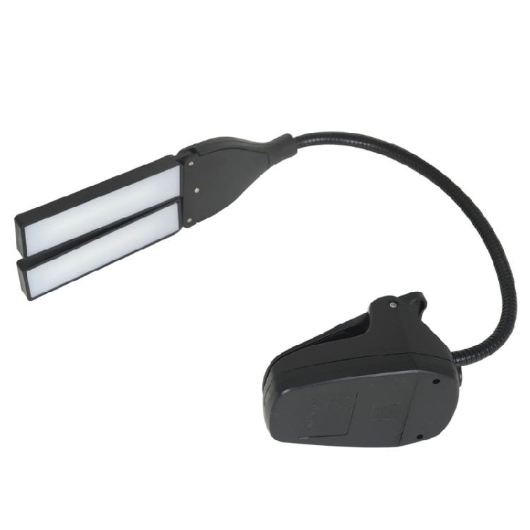 Flexibles LED Klemmleselicht LED Notenpultleuchte Lampe mit 2 Lampen