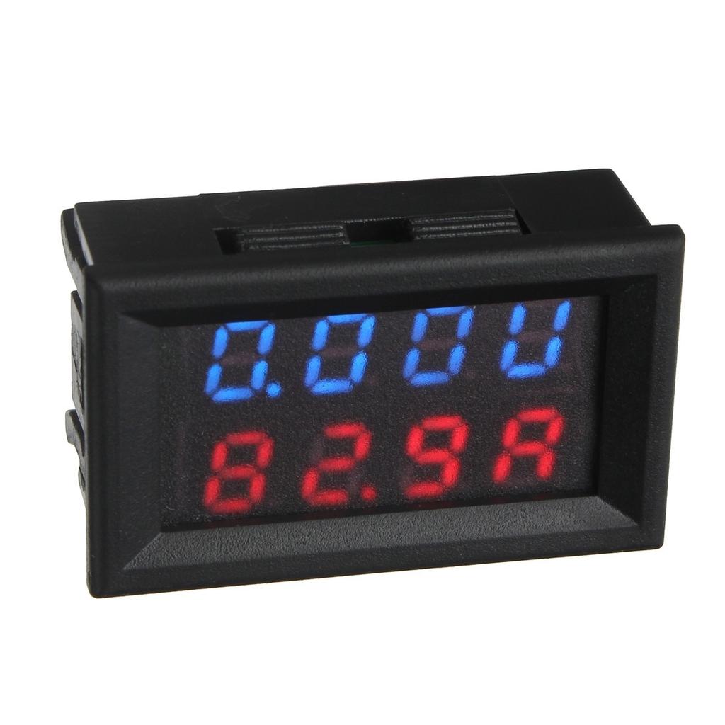 DC 0-100 V 0-10 A Bleu DEL Rouge Dual Digital Panel voltmètre ampèremètre Compteur Jauge