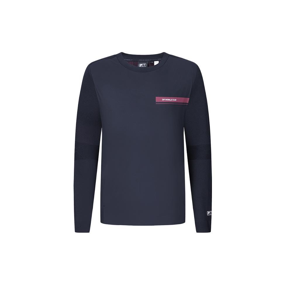 

FILA Golf Series Letter Print Golf Elite Long Sleeve Knit Top Men tops Deep-Black A11M345401F-BK M