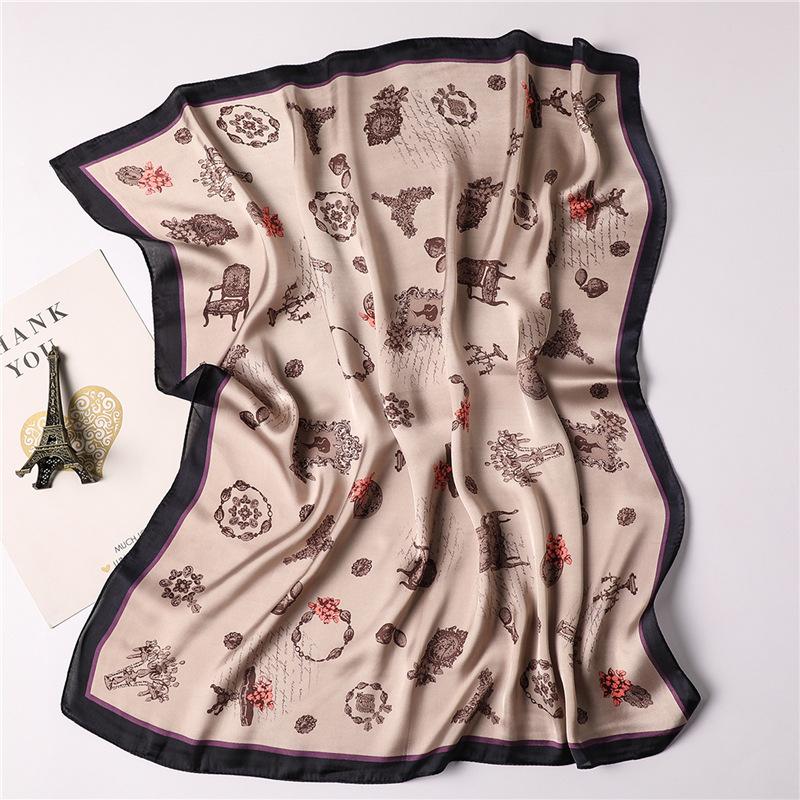 Spring and summer thin sunscreen decorative silk scarf autumn and winter warm scarf scarf simulation silk small square scarf professional small scarf