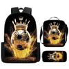 Lusso Popolare Divertente Novità calcio football Stampa 3D 3pz/Set alunno Zaini Scolastici Zaino Zaino per Laptop Zaino Pranzo Astuccio
