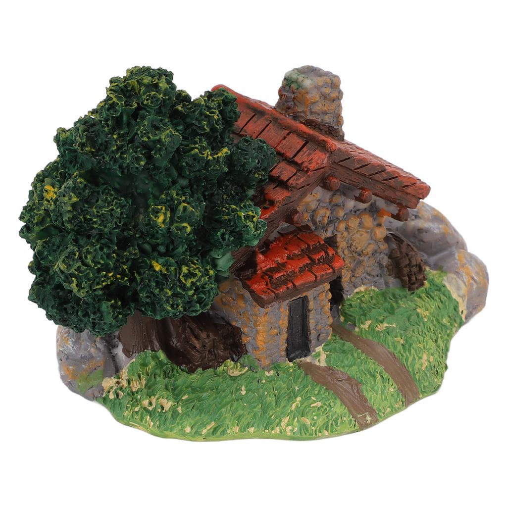 Landscape House Figurine Resin Village Hut Ornament Bonsai Decoration for Home Gardening