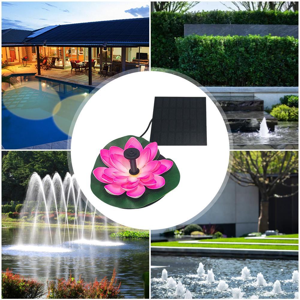 Lotus Shape Waterfall Fountain Life Up To 20000 Hours Solar Powered Bird Bath Fountains Water Lily Ornaments for Decore Garden