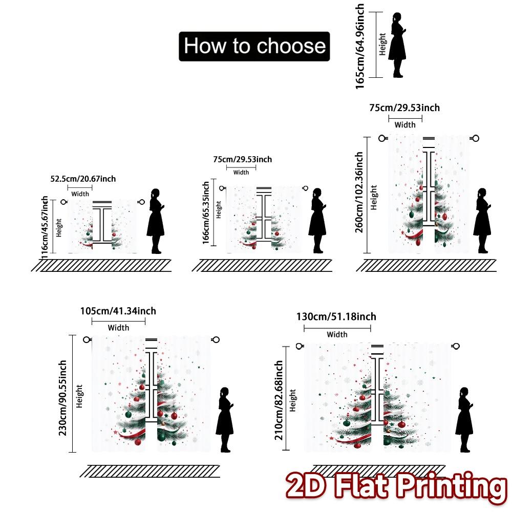 2D Flat Printing  JIT 2pcs   Curtains (Without Rod) Festive Whirl Print Popular Curtains Versatile Polyester Curtains Decorations