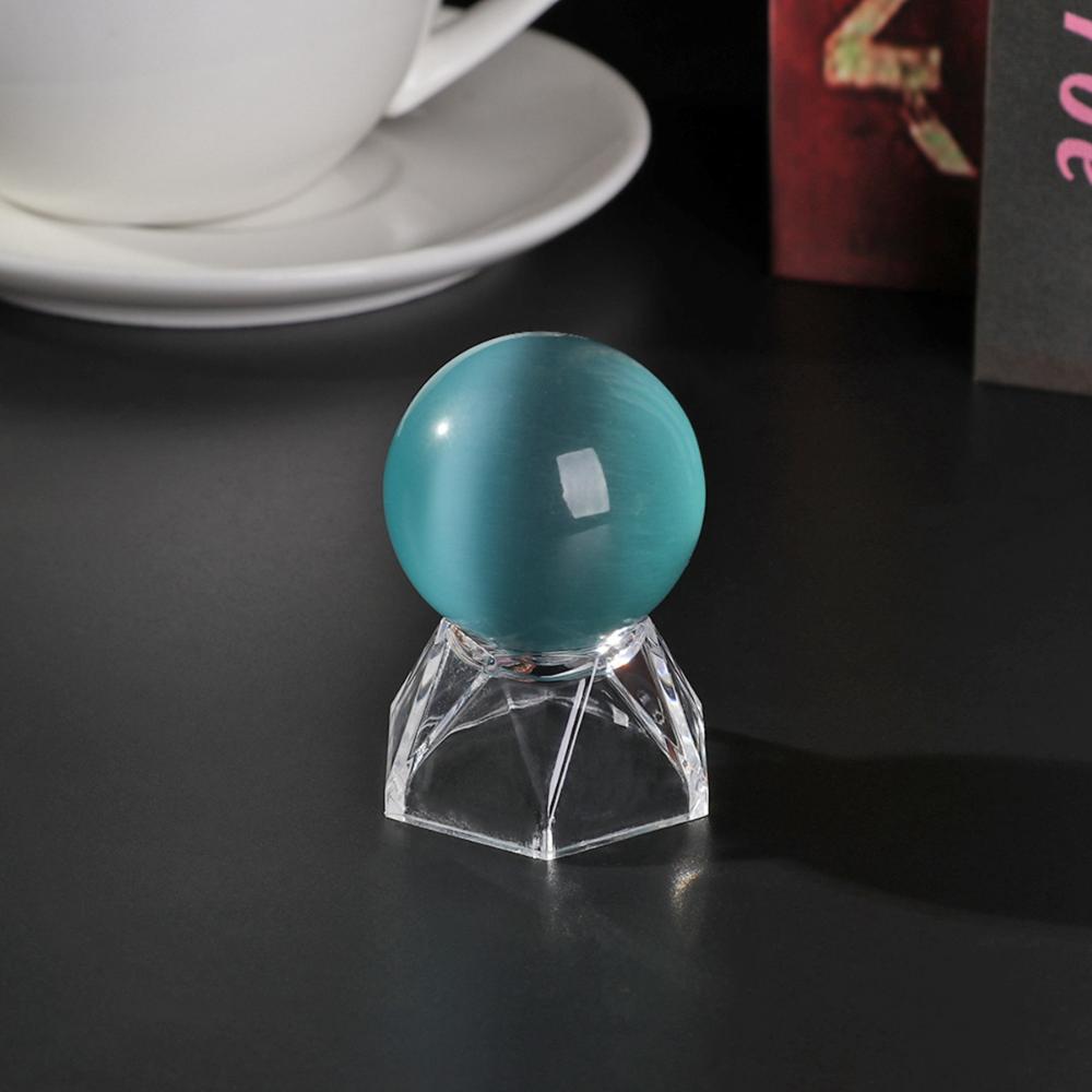 Home Decoration Quartz Glass Transparent Pedestal Crystal Ball Base Display Stand Sphere Holder