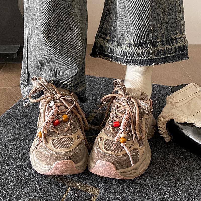 Platform dad shoes women's ins tide 2025 autumn new women's shoes versatile, lightweight height-increasing sports shoes women's single shoes