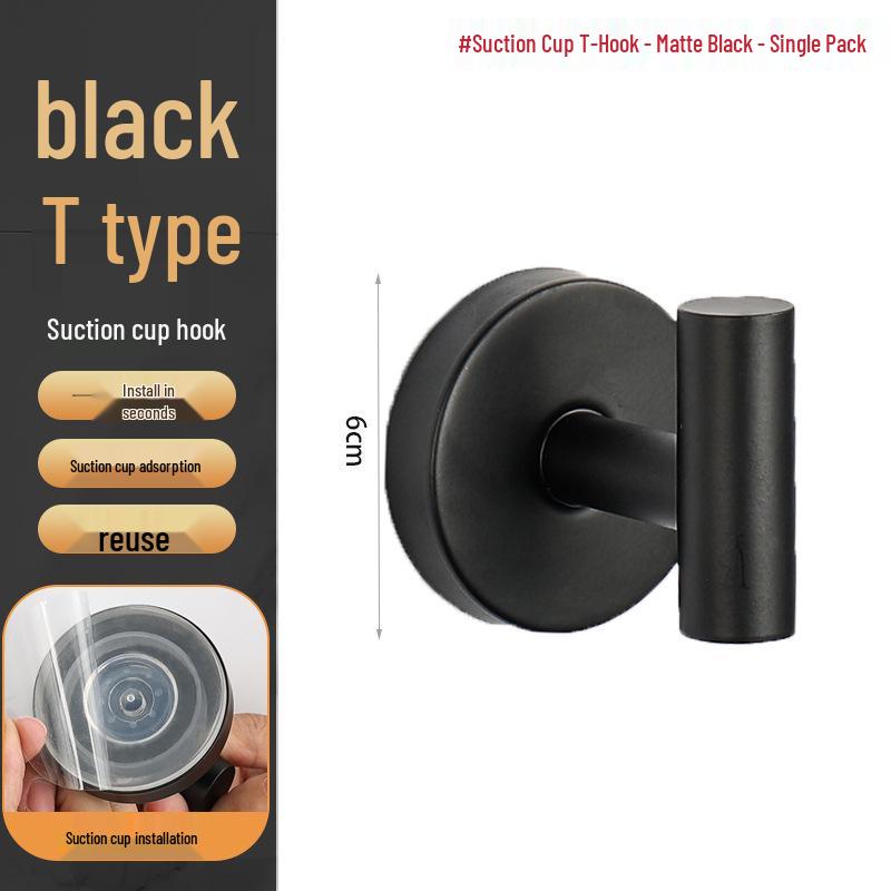 Stainless Steel Traceless Vacuum Suction Cup Hook for Kitchen and Bathroom Towels