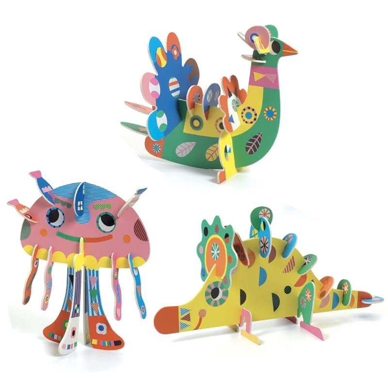 

[ DJECO Jeko threading 3D animals ] paper craft Crafts three-dimensional 3 years old animal educational toys present (DJ08983)
