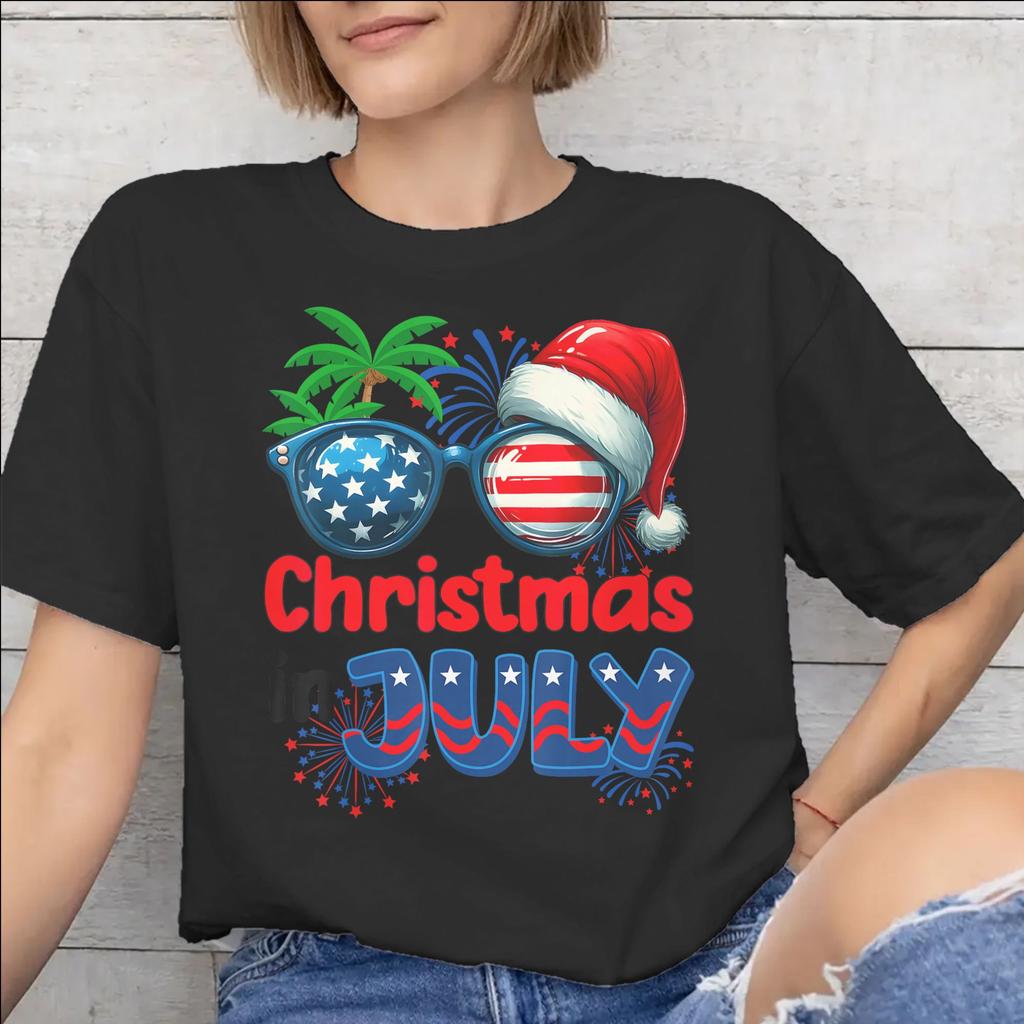 Unisex WoUnisex Graphic Printing Christmas In July Vacation T Shirt Tee Cotton Tshirts Clothing