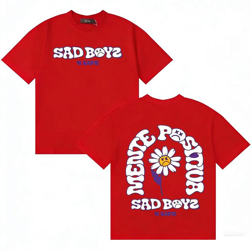 Singer Junior H Sad Boyz 4 Live Graphics Cotton T Shirt Unisex Women Short Sleeve Casual Hipster Double Sided Print Gothic Cozy Tee