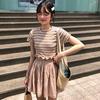 Korean O-neck T Shirt Women Fashion Striped Tops Harajuku Tees Shirt Femme Summer Short Sleeve Casual T-shirts camiseta feminina