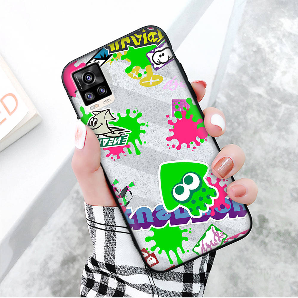 Černé pouzdro pro Xiaomi Redmi 13C Note 9 iPhone XR 7 8 14 15 11 12 13 X XS Pro Max Samsung A25 S23 S24 FE Ultra Plus Splatoon