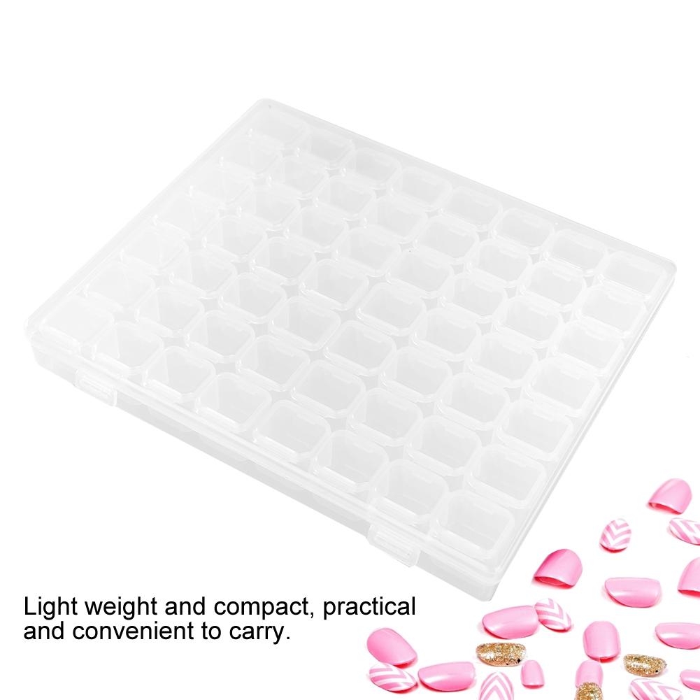 56 Slots Plastic Nail Art Accessory Decorations Jewelry Rhinestone Storage Organizer Box