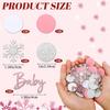 MARFOREVER Winter Baby Shower Table Confetti, 200 Pcs Glitter Pink Silver Snowflake Baby Confetti Table Decorations Winter Gender Reveal Sprinkle for