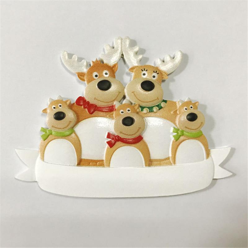 Christmas Tree Family Ornament Hanging Pendant Reindeer DIY Name Card For Holiday Decor Xmas Tree Pendant Crafts Gifts