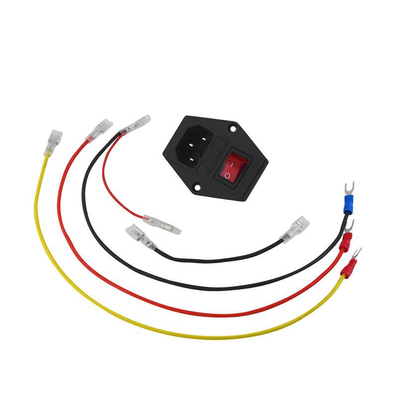 1 Set 3D Printer Parts Power Supply Switch Male Socket With Fuse For 3D Printer Diy 3D Printer Accessories