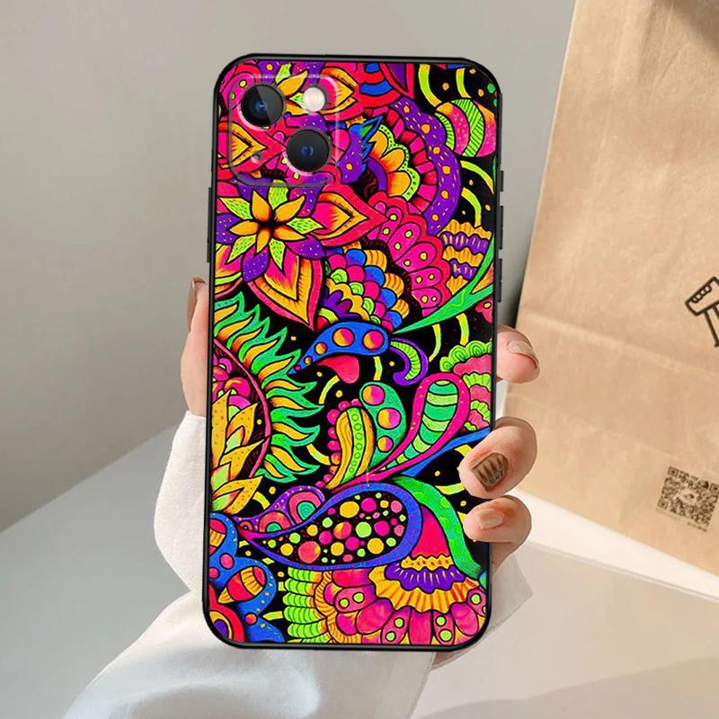 70s hippie  Psychedelic floral flowers Case For iPhone 17 Air 17Pro 17 Pro Max Silicone Back Cover Shell