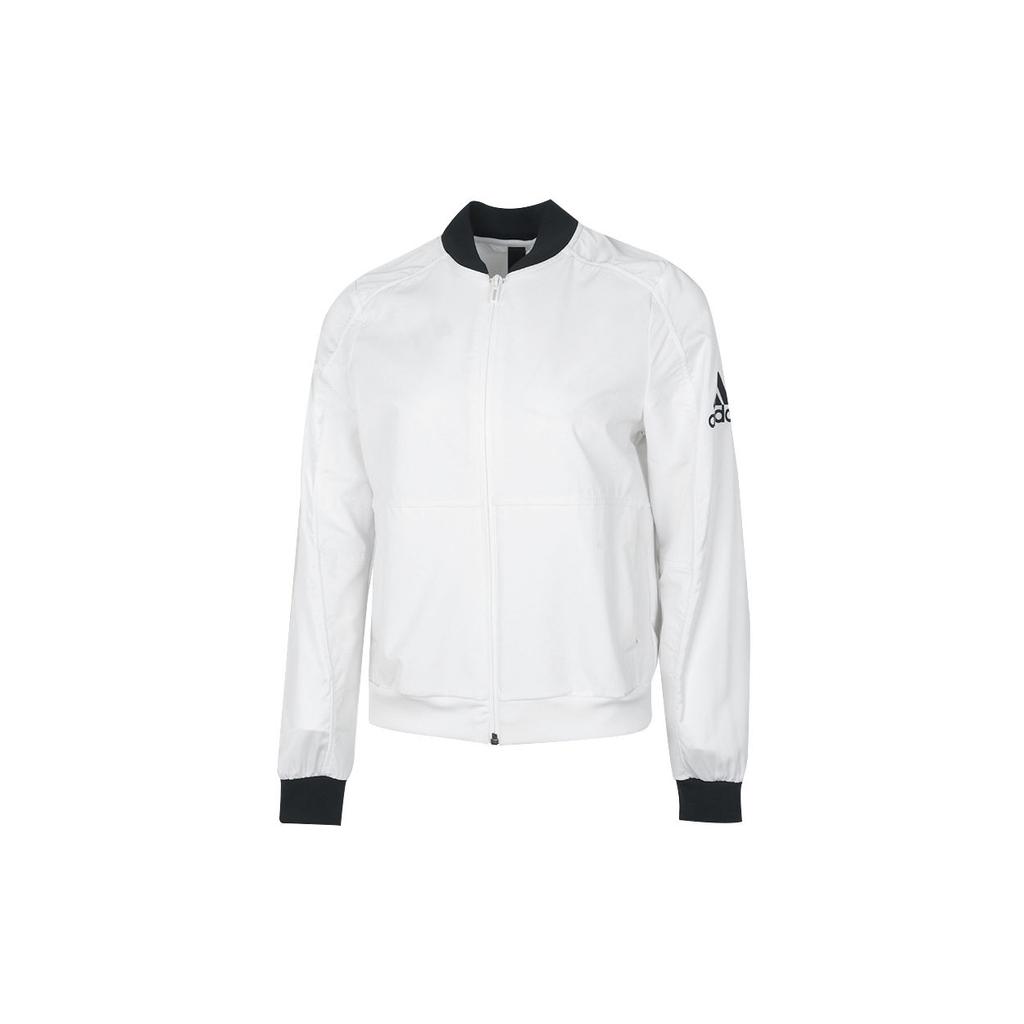 Adidas Logo Zip Collar Long Sleeve Jacket Women Jacket White GP0616-YC