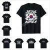 More Design Seoul Korea Flag Retro South Korea Country Lover Korean TShirt For Men Women T Shirt Hip Hop Tops Cotton Tees