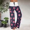 Women's Drawstring Elastic Waistband Wide Leg Color Matching Floral Printed Casual Pants