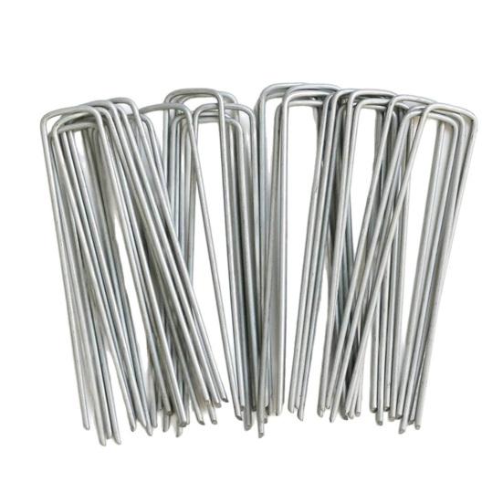 Garden Stakes Staples And Gasket U-Shaped Garden Pins Lawn Landscape Staples for Weed Barrier And Tarps