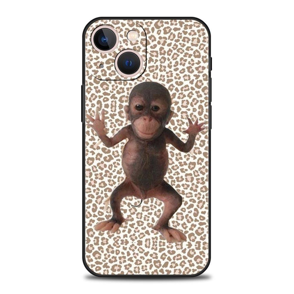 Phone Case For iPhone 17 16e 15 14 13 12 11 Pro Max SE 7 8 Plus Shell iPhone 16 Soft TPU Cover Cute Funny Monkey
