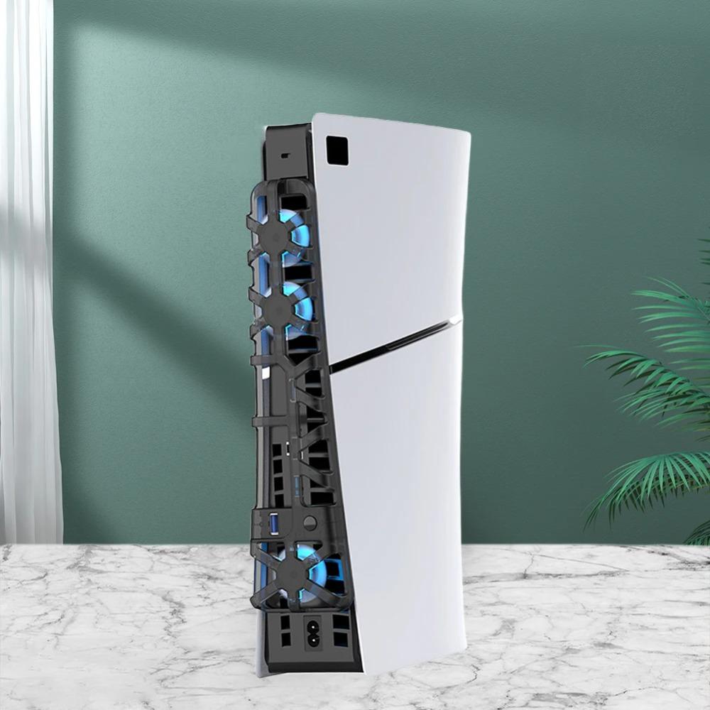 Cooling Fan with LED Light and 3 Fans Efficient Cooling System USB DC 5V Cooling Game Accessories 1100 RPM for Slim Console