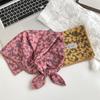 Ladies silk scarf square scarf high sense spring and summer retro small floral headscarf pastoral literary scarf