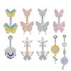 Butterfly Body Piercing Jewelry Sunflower Heart Belly Button Ring  Party Decoration