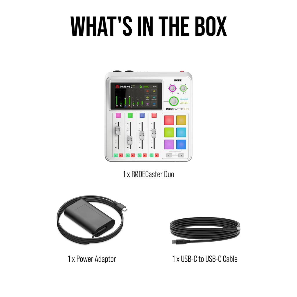 RODE Microphones Roadcaster Duo Audio Mixer, White (RCDUOW)