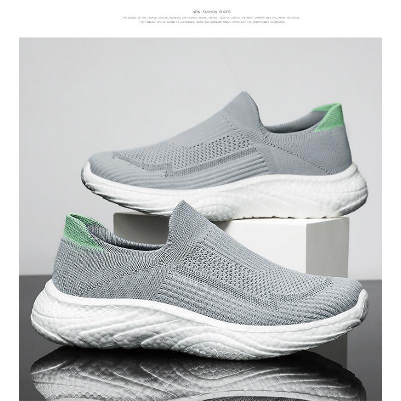 Shoes for Men, Flyknit Casual Shoes, Soft Sole Lightweight Stirrup Walking Shoes