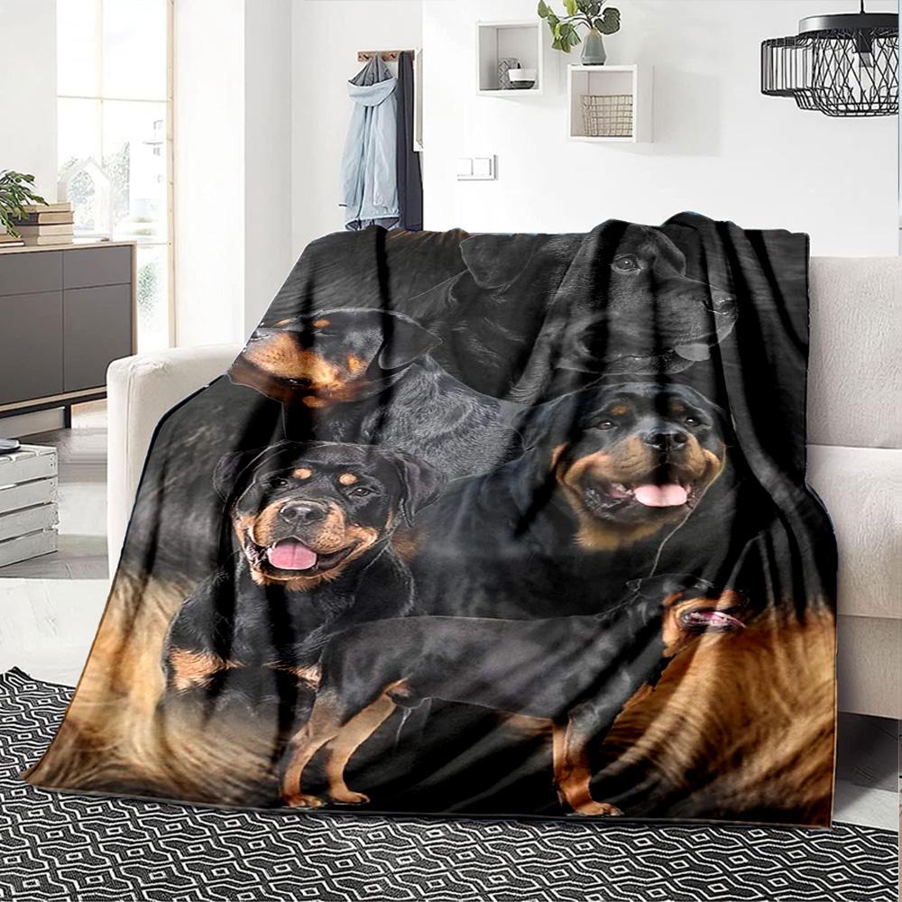 Dogs Print Flannel Blanket High Quality Warm Comfortable Cover for All Seasons Perfect for Gifts Home Decor