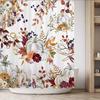 Funnytree 72"x72" Autumn Boho Pumpkins Watercolor Floral Leaves Rustic Fall Thanksgiving Harvest Farmhouse Shower Curtain for Bathroom Decor Machine